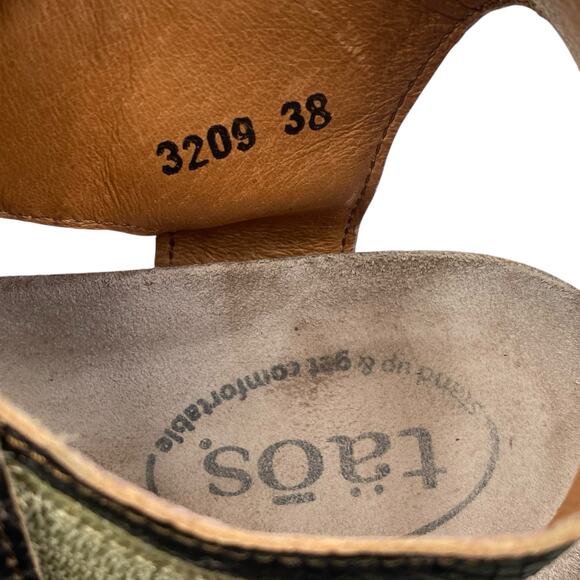 Taos Women’s Pyramid Bronze Leather Wedge Sandal Size 38 US 7/7.5 - Picture 10 of 11